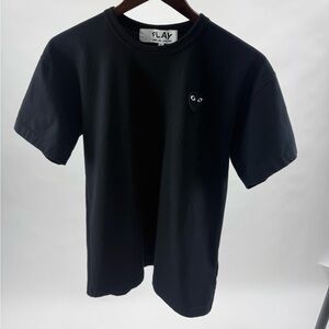 Comme des Garçons PLAY Black Short Sleeve Tee with Heart Patch